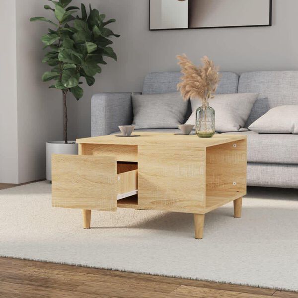 vidaXL Table basse chêne sonoma 55x55x36,5 cm bois d'ingénierie