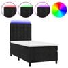 vidaXL Sommier &agrave; lattes de lit matelas et LED Noir 90x200 cm Velours