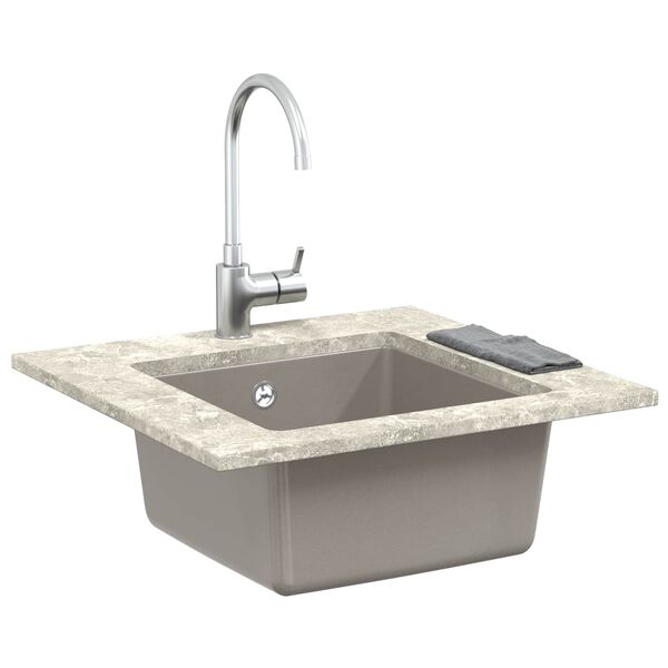 vidaXL &Eacute;vier Gris 430 x 460 mm 80% Quartz et 20% R&eacute;sine