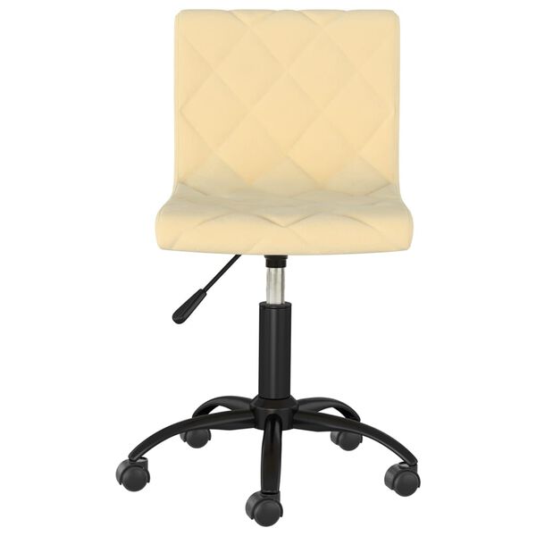vidaXL Chaises pivotantes &agrave; manger lot de 2 Cr&egrave;me Velours