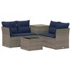 vidaXL Ensemble de Canap&eacute;s 6 pc Gris et bleu marine