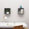 vidaXL &Eacute;tag&egrave;res cube murales 2 pcs Gris 30x15x30 cm