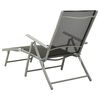 vidaXL Chaise longue pliable Textilène et aluminium noir et argenté