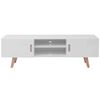 vidaXL Meuble TV MDF 150x35x48,5 cm Blanc brillant