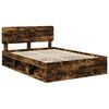 vidaXL Cadre de lit Ch&ecirc;ne fum&eacute; 150 x 200 cm Pin massif
