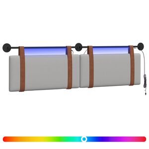 vidaXL T&ecirc;te de lit suspendue Gris nuage PU antique