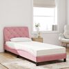 vidaXL Lit avec matelas rose 90x200 cm velours