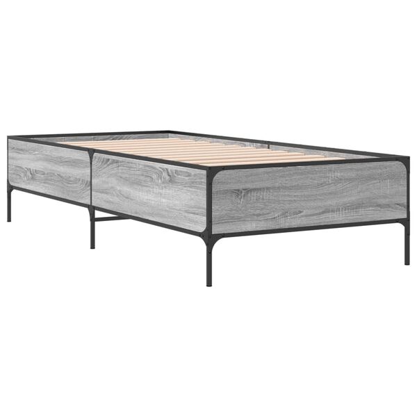 vidaXL Cadre de lit sans matelas sonoma gris 90x200 cm
