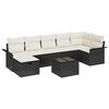 vidaXL Ensemble de canap&eacute; de jardin 8 pc Noir et Cr&egrave;me polyrotin