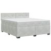 vidaXL Lit boxspring avec matelas Gris clair 160 x 200 cm Velours