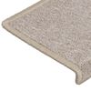 vidaXL Tapis d'escalier 15 pi&egrave;ces 65 x 21 x 4 cm Taupe Bordure rectangulaire