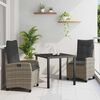 vidaXL Ensemble de salle &agrave; manger pour jardin 3 pcs Gris polyrotin