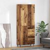 vidaXL Haut Armoire 2 pcs Bois Ancien Bois Agglom&eacute;r&eacute; et Verre