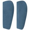 vidaXL T&ecirc;te de lit avec oreilles Bleu fonc&eacute; 203x23x78/88 cm Velours