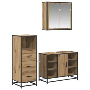 vidaXL Ensemble de mobilier de salle de bain 3 pc Ch&ecirc;ne artisanal