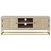 vidaXL Meuble TV 110x30x40 cm bois de manguier massif blanchi