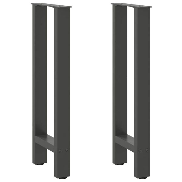 vidaXL Pieds de table console Anthracite 2 pi&egrave;ces 38 x (72-73) cm Acier