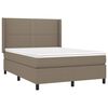 vidaXL Sommier &agrave; lattes de lit matelas LED Taupe 140x190 cm Tissu