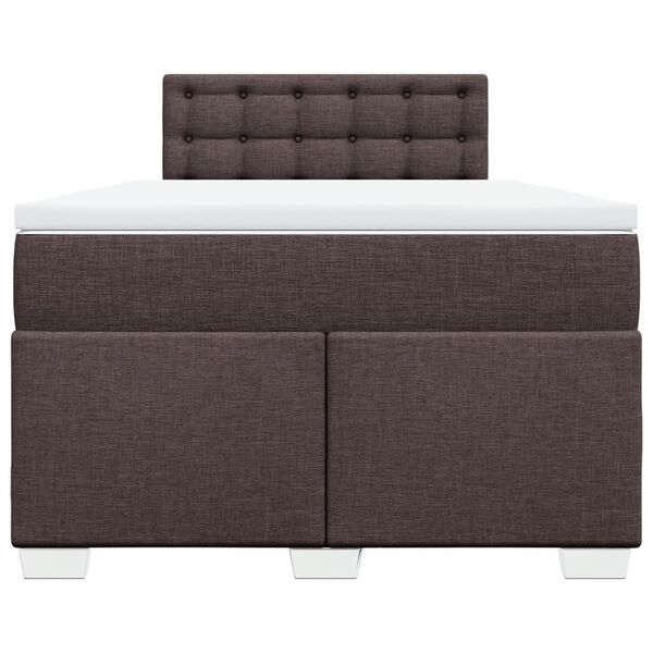 vidaXL Sommier &agrave; lattes de lit et matelas marron fonc&eacute; 120x190cm tissu
