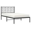 vidaXL Cadre de lit métal sans matelas avec tête de lit noir 100x190cm