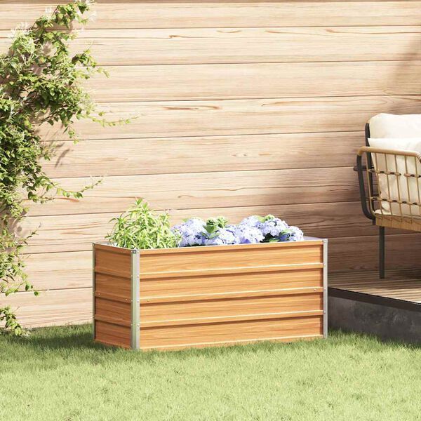 vidaXL Jardini&egrave;re sur&eacute;lev&eacute;e Marron Clair 100 x 40 x 45 cm