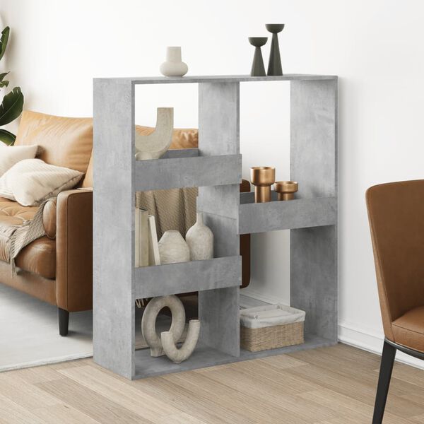 vidaXL Cloison de s&eacute;paration gris b&eacute;ton 100x33x115cm bois d'ing&eacute;nierie