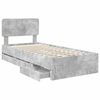 vidaXL Cadre de lit Gris B&eacute;ton 75 x 190 cm Bois d&rsquo;ing&eacute;nierie