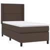 vidaXL Sommier &agrave; lattes de lit matelas LED Marron 80x200 cm Similicuir