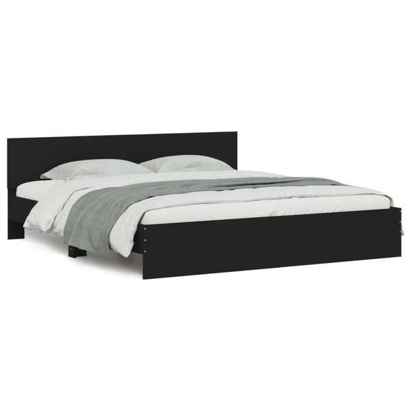 vidaXL Cadre de lit avec LED sans matelas noir 180x200 cm
