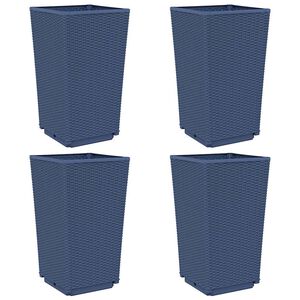 vidaXL Jardini&egrave;res 4 pcs bleu gris 32,5x32,5x57 cm PP