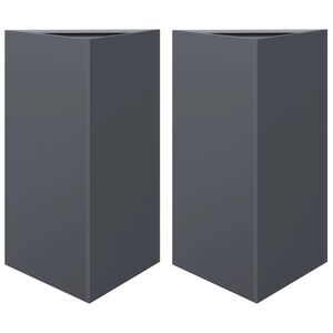 vidaXL Jardini&egrave;res 2 pcs anthracite triangulaire 50x43x75 cm acier