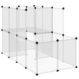 vidaXL Cage pour petits animaux Transparent 142x74x93 cm PP et Acier