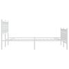 vidaXL Cadre de lit m&eacute;tal sans matelas et pied de lit blanc 140x190 cm