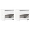vidaXL Tables de chevet 2 pcs Blanc 40x30x39 cm Agglom&eacute;r&eacute;