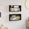vidaXL &Eacute;tag&egrave;re &agrave; magazines 2 pcs Ch&ecirc;ne noir 60 x 12 x 30 cm