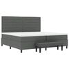 vidaXL Lit &agrave; ressorts avec matelas Gris fonc&eacute; 200 x 200 cm tissu