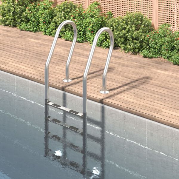 vidaXL &Eacute;chelle de piscine 54x38x184,5 cm acier inoxydable 304
