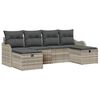 vidaXL Ensemble de canap&eacute; de jardin 6 pc Gris clair polyrotin