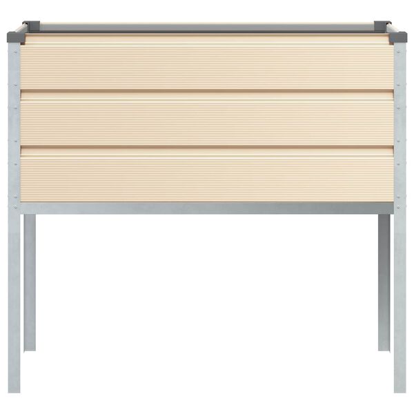 vidaXL Jardini&egrave;re Ivoire 100 x 45 x 90 cm Acier galvanis&eacute;