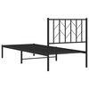 vidaXL Cadre de lit m&eacute;tal sans matelas avec t&ecirc;te de lit noir 80x200 cm