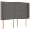 vidaXL T&ecirc;te de lit &agrave; LED Gris 147x16x118/128 cm Similicuir