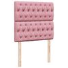 vidaXL Sommier &agrave; lattes de lit avec matelas Rose 100x200 cm Velours