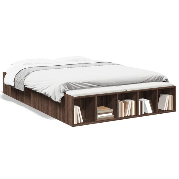 vidaXL Cadre de lit sans matelas ch&ecirc;ne marron 120x190 cm