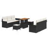 vidaXL Ensemble de canap&eacute; de jardin 9 pc Noir polyrotin
