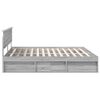 vidaXL Cadre de lit Gris Sonoma 200 x 200 cm Pin massif