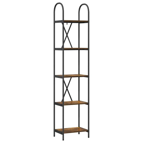 vidaXL &Eacute;tag&egrave;re Ch&ecirc;ne fum&eacute; 40 x 30 x 183 cm Bois d'ing&eacute;nierie