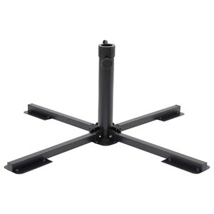 vidaXL Base de parasol pliable pour m&acirc;t &Oslash;38/48 mm noir brillant acier