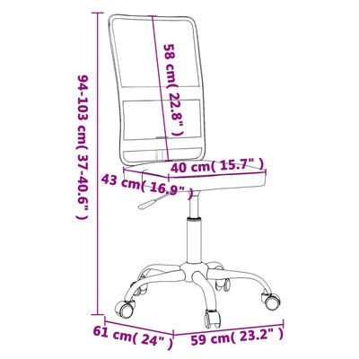 vidaXL Chaise de bureau réglable en hauteur gris tissu en maille