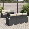 vidaXL Ensemble de canap&eacute; de jardin avec coussin 6 pcs Noir polyrotin