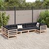 vidaXL Salon de jardin 7 pcs avec coussins bois de pin massif